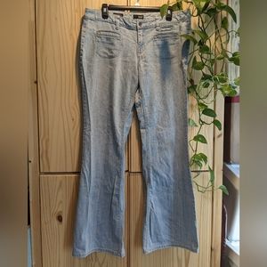 Light wash flare jeans